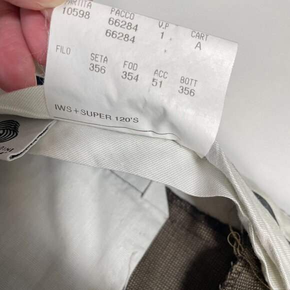 Canali Super 120s Wool Suit Mens 56R Brown 35x29 Pleated Pants 2-Piece - Picture 16 of 16